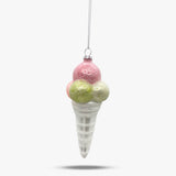Ice Cream Cone Glass Ornament