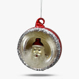 Santa Reflector Glass Ball Ornament