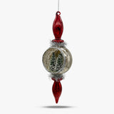 Vintage Finial Glass Ornament with Bottle Brush Center