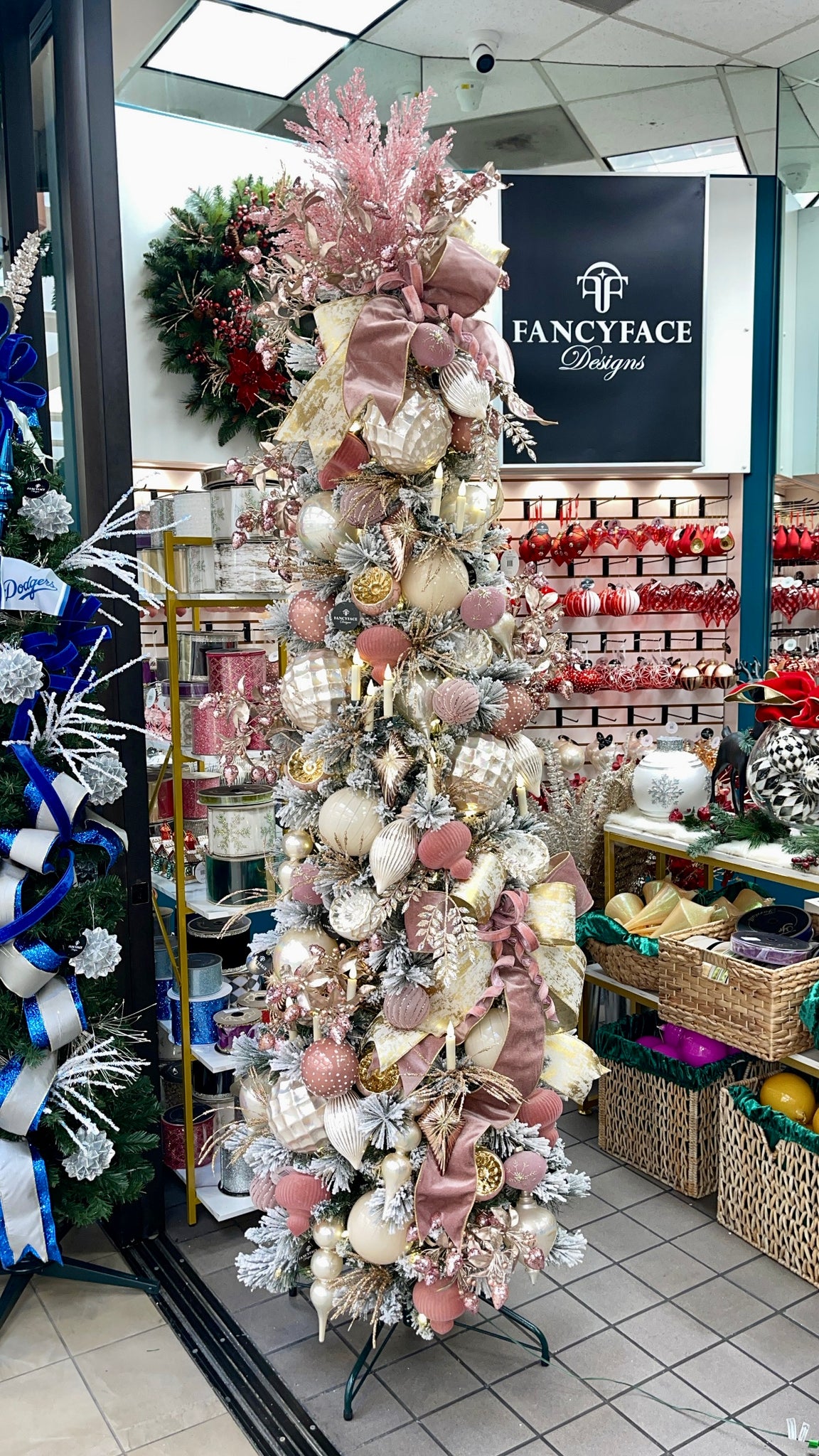 Vintage Ridged Finial Glass Ornament with Wood Topper