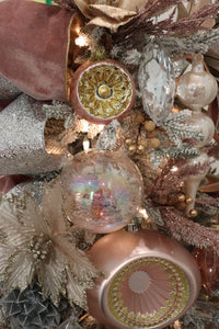 Shatterproof Pink & Gold Reflector Onion Ornament