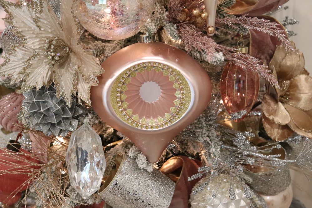 Shatterproof Pink & Gold Reflector Onion Ornament