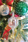 (Copy) Singular Iridescent Clear Finial Glass Ornament