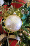 Iridescent Striped Glass Ball Ornament