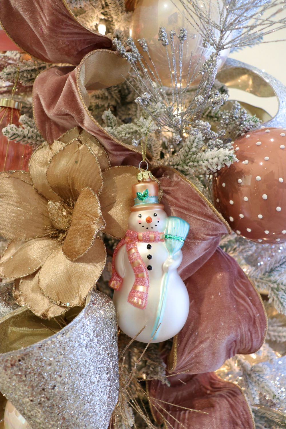 Snowman Glass Ornament