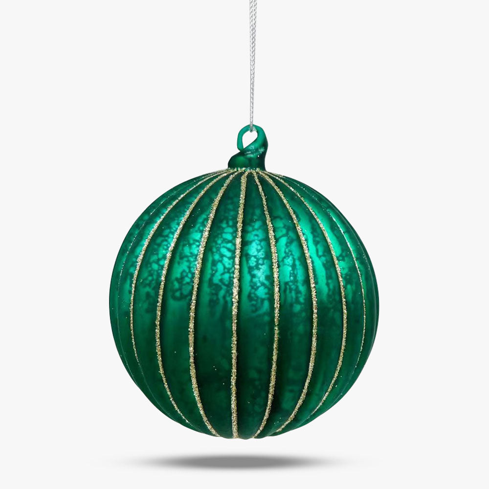 Emerald Glass Ball Ornament- Set of 6