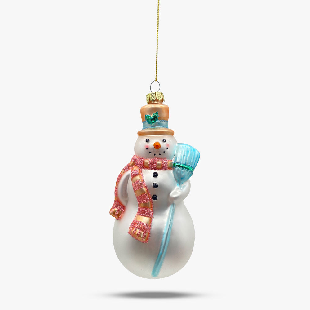 Snowman Glass Ornament