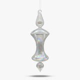 Unique Form Iridescent Clear Finial Glass Ornament