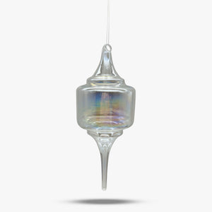 (Copy) Singular Iridescent Clear Finial Glass Ornament