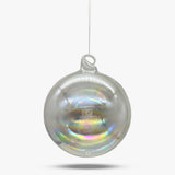 Iridescent Clear Glass Ball Ornament - Set of 4