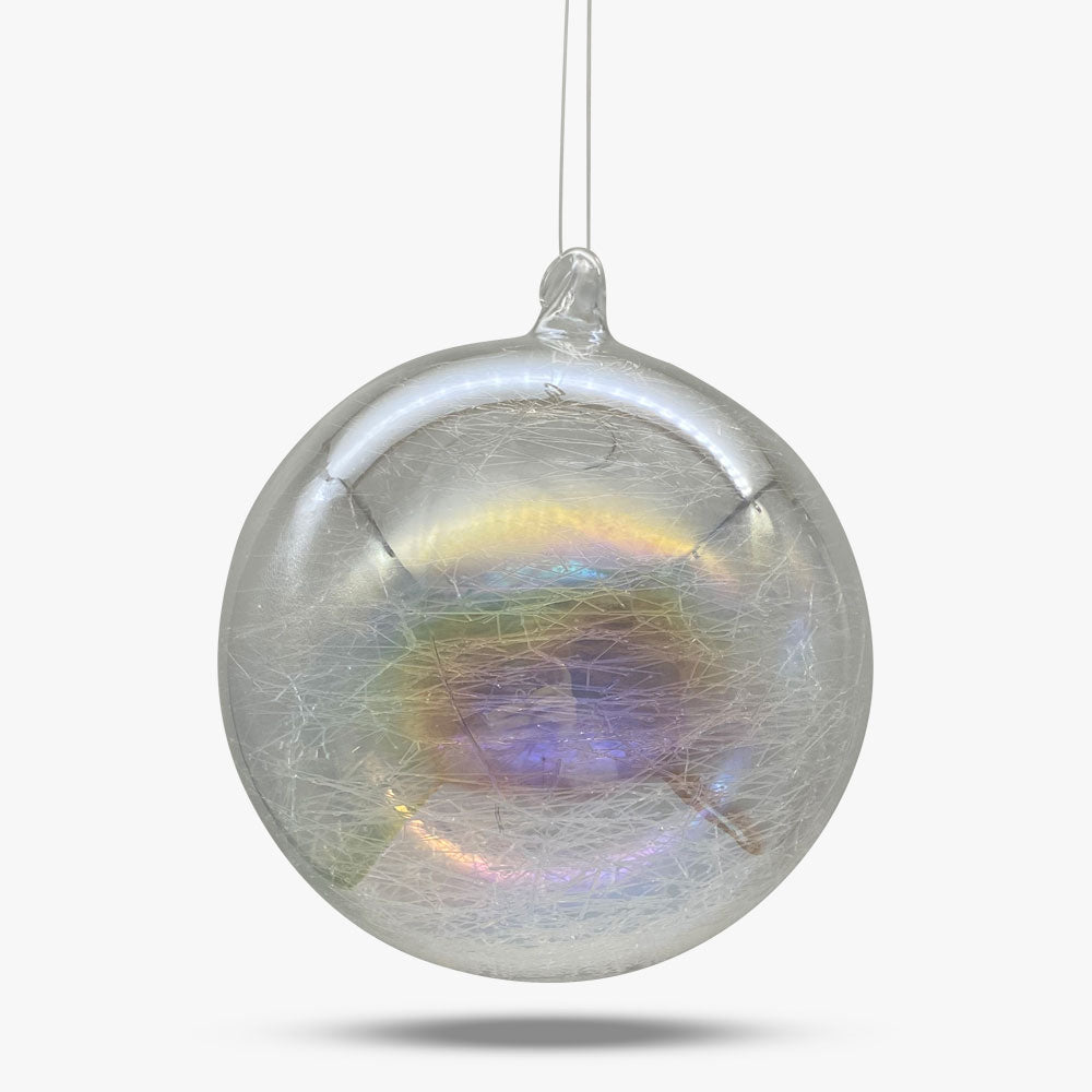 (Copy) Glass Ball Ornament with Spun Silk