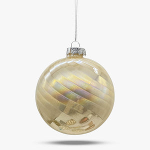 Iridescent Striped Glass Ball Ornament