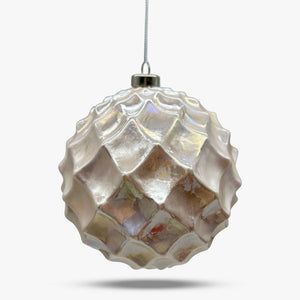 Iridescent Shell Glass Ball Ornament