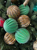 Shatterproof Watermelon Ridged Ball Ornament - Set of 6