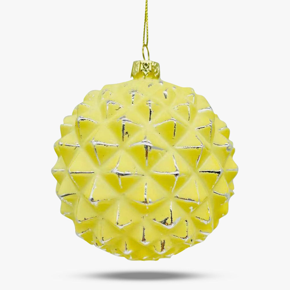 Pineapple Yellow Glass Ball Ornament