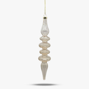 Pale Pink Finial Glass Ornament