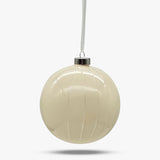 Blush Pale Pink Striped Glass Ball Ornament - Set of 4