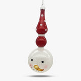 Snowman Finial Red & White Ornament