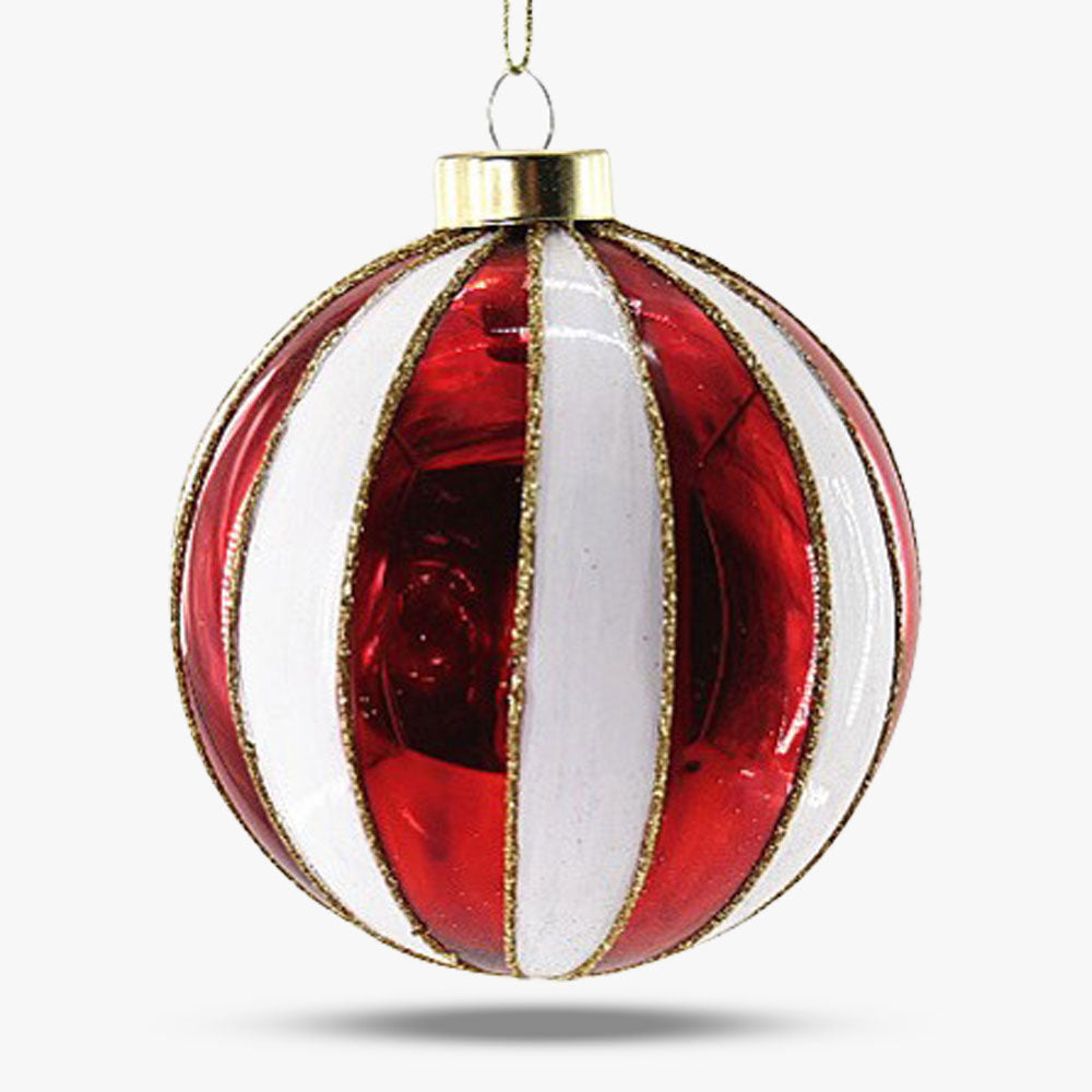 (Copy) Peppermint Striped Glass Ball Ornament