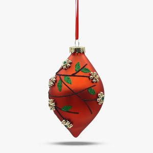 (Copy) Red Vine Finial Glass Ornament