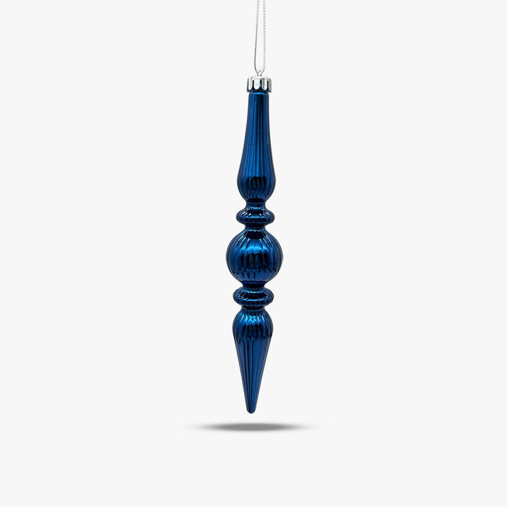 Shatterproof Blue Finial Ornament