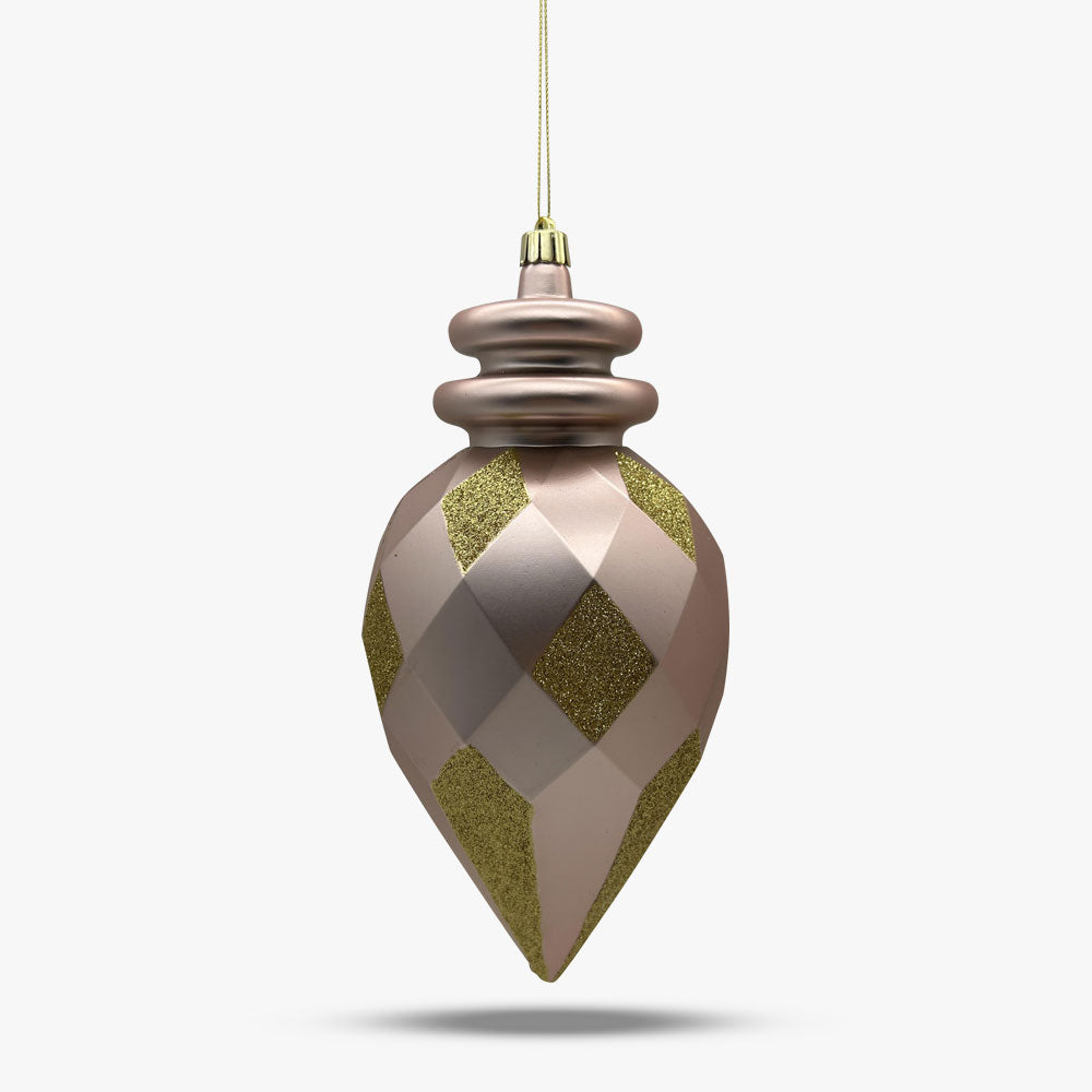 Shatterproof Pink & Gold Finial Ornament