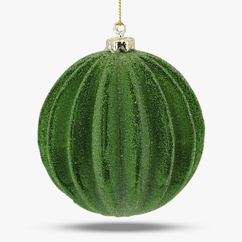 Shatterproof Watermelon Ridged Ball Ornament - Set of 6