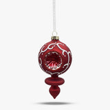 Vintage Red Reflector Glass Finial Ornament